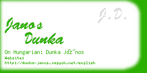 janos dunka business card